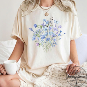 Blue Flower Bouquet Shirt holiday giftstoreus.com
