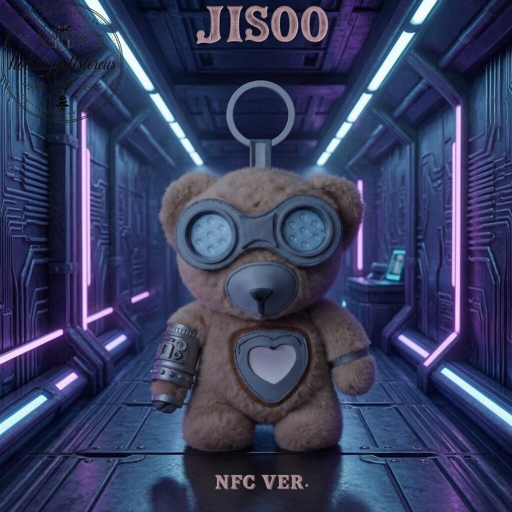 BLACKPINK Jisoo Cyberpunk Futuristic Bear Plush Keychain - JISOO's 'CLICK' coming on September 4