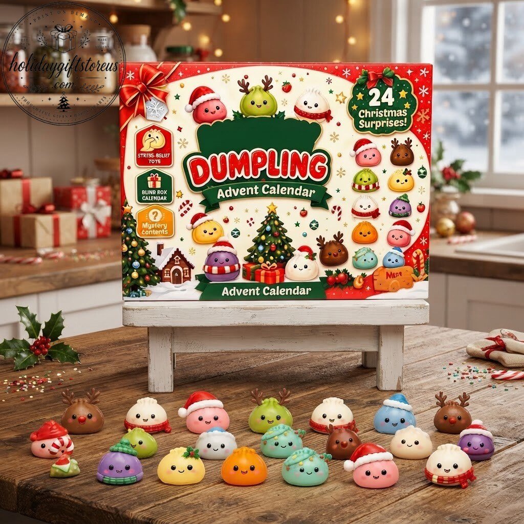 Cute Kawaii Dumpling Christmas Advent Calendar - 24 Days Squishy Toy Mystery Box