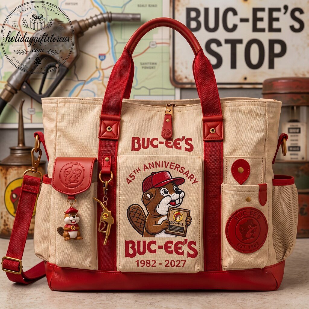 Buc-ee's 45th Anniversary Road Trip Beaver Canvas Tote Bag
