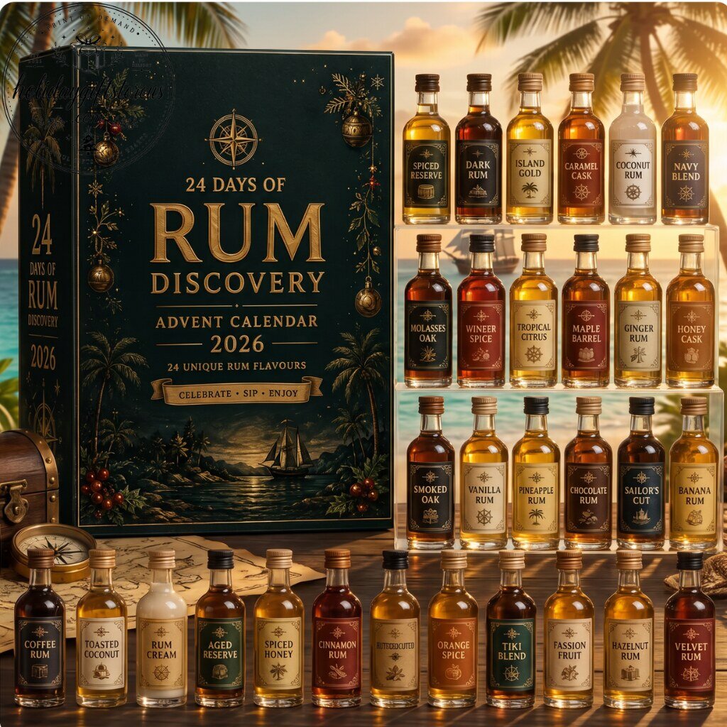 24 Days of Rum Discovery 2026 Advent Calendar – 24 Flavors Rum Tasting Christmas Gift Box