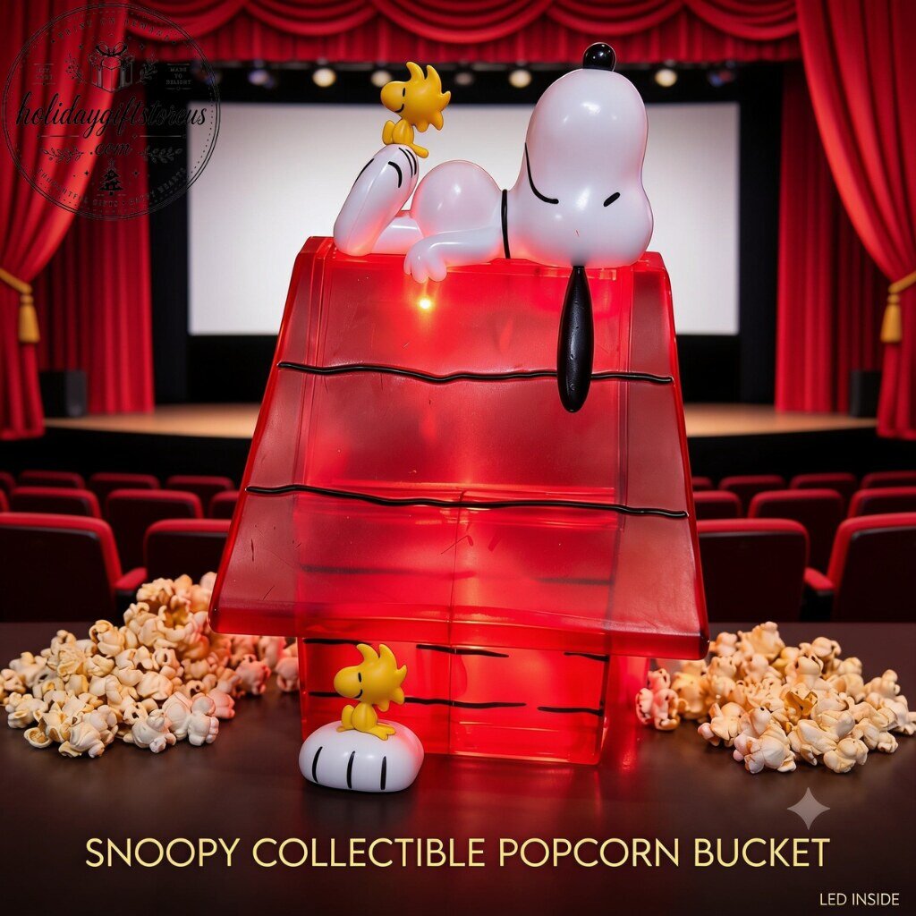 Peanuts Snoopy Doghouse LED Popcorn Bucket – Collectible Movie Night Popcorn Container