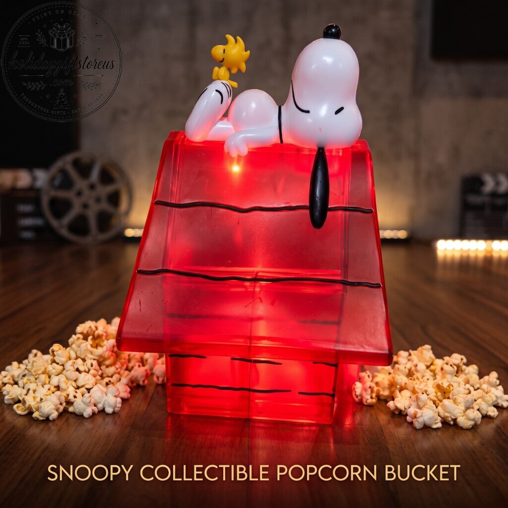 Peanuts Snoopy Doghouse LED Popcorn Bucket – Collectible Movie Night Popcorn Container 8 Peanuts Snoopy Doghouse LED Popcorn Bucket – Collectible Movie Night Popcorn Container