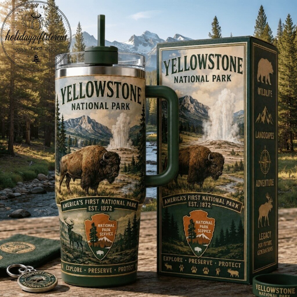 "Explore Unique Gifts: Tumbler, Nesting Dolls, Advent Calendar, and More" 8 Yellowstone National Park Adventure Stainless Steel Tumbler 40oz