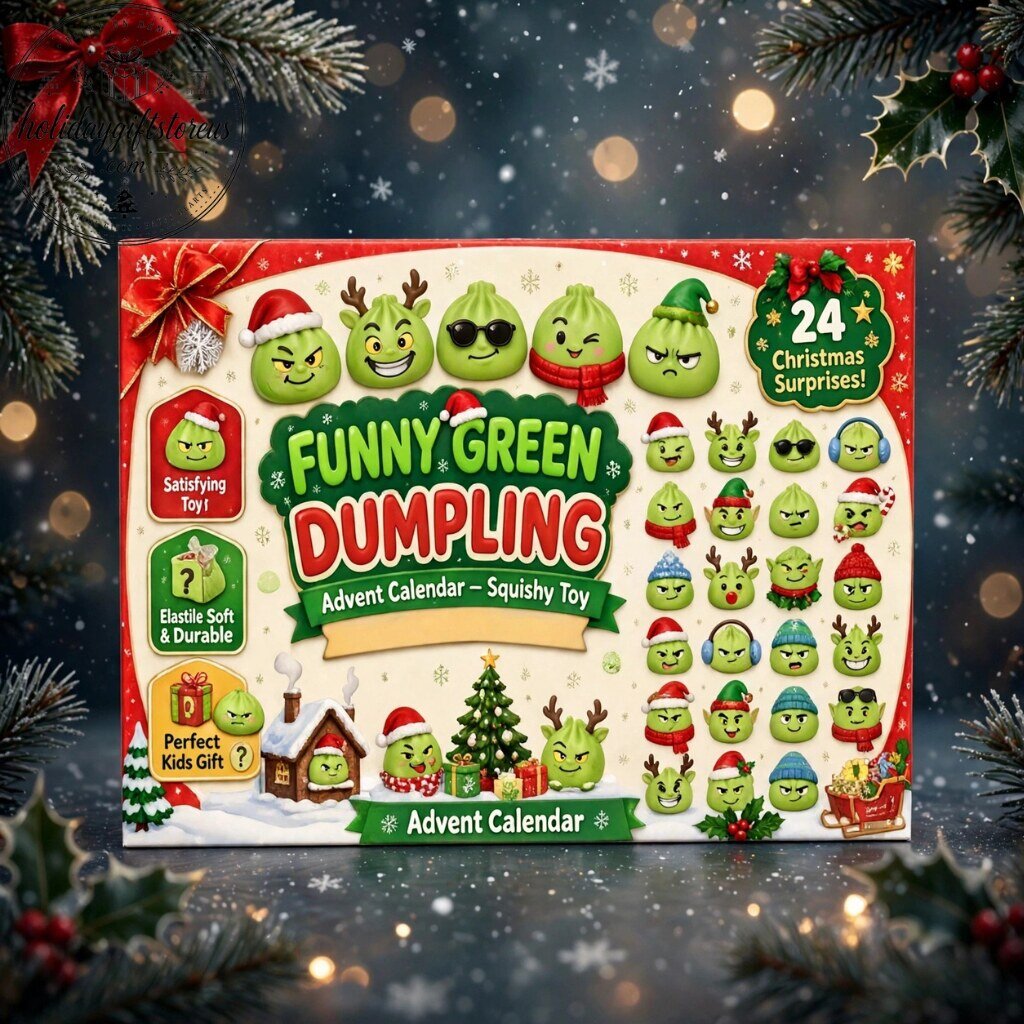 Funny Green Dumpling Advent Calendar 2026 – 24 Days Christmas Squishy Toy Blind Box 2026 Funny Green Dumpling Christmas Squishy Toy Advent Calendar – image 2 of 3