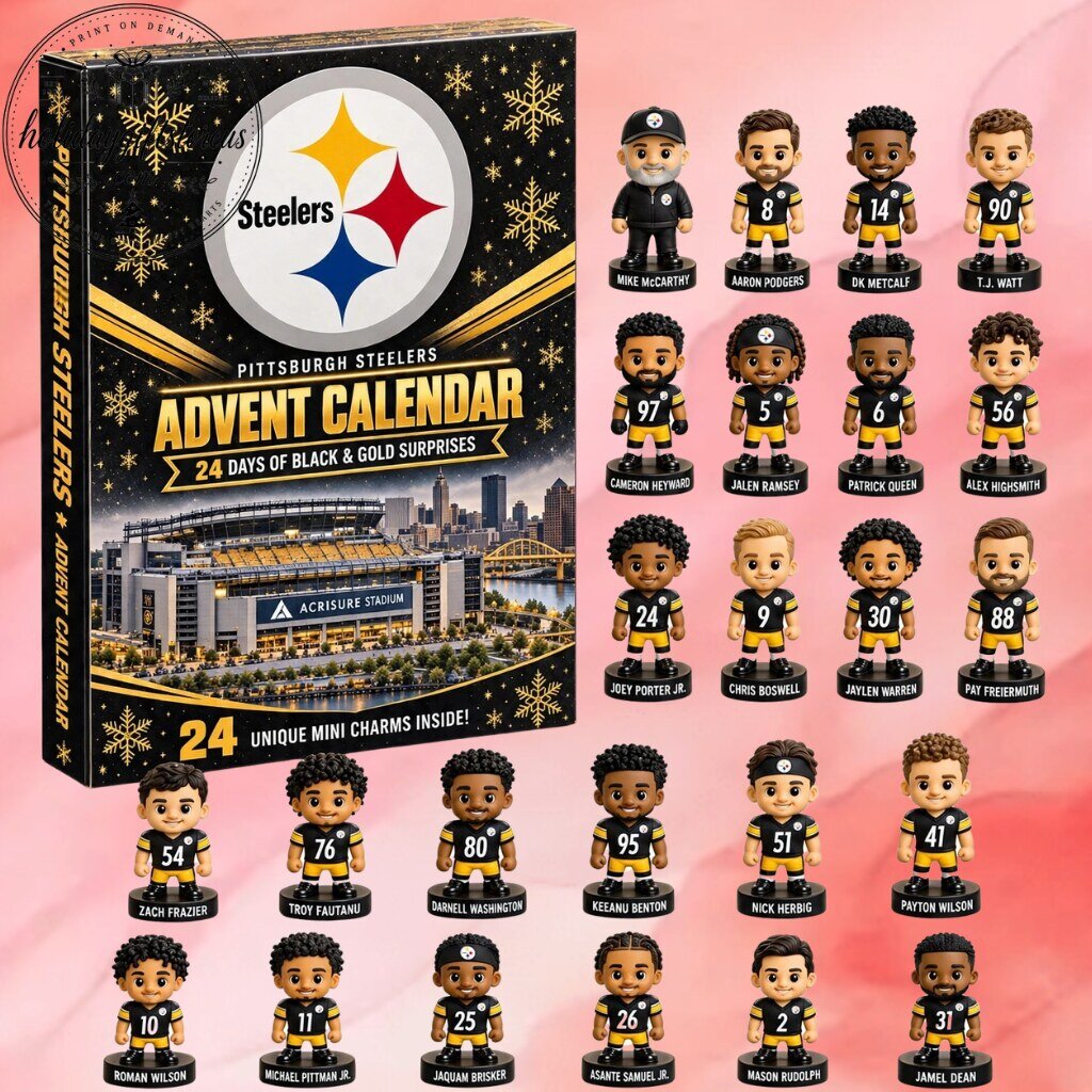 Pittsburgh Steelers Advent Calendar 2026 – 24-Day Football Player Ornament Countdown Set