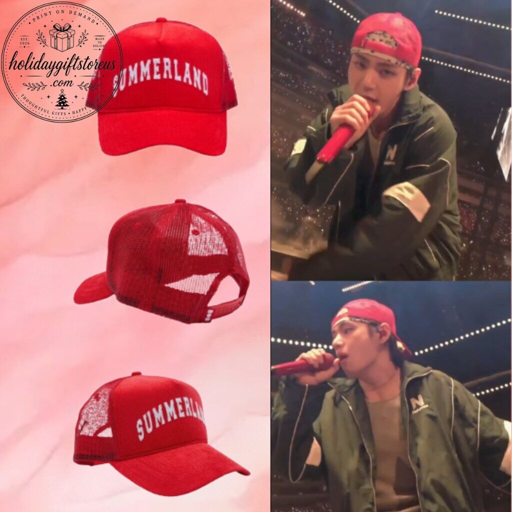 BTS V Nahmias Summerland Corduroy Trucker Cap - Kim Taehyung from BTS World Tour ARIRANG in LOS ANGELES day 4