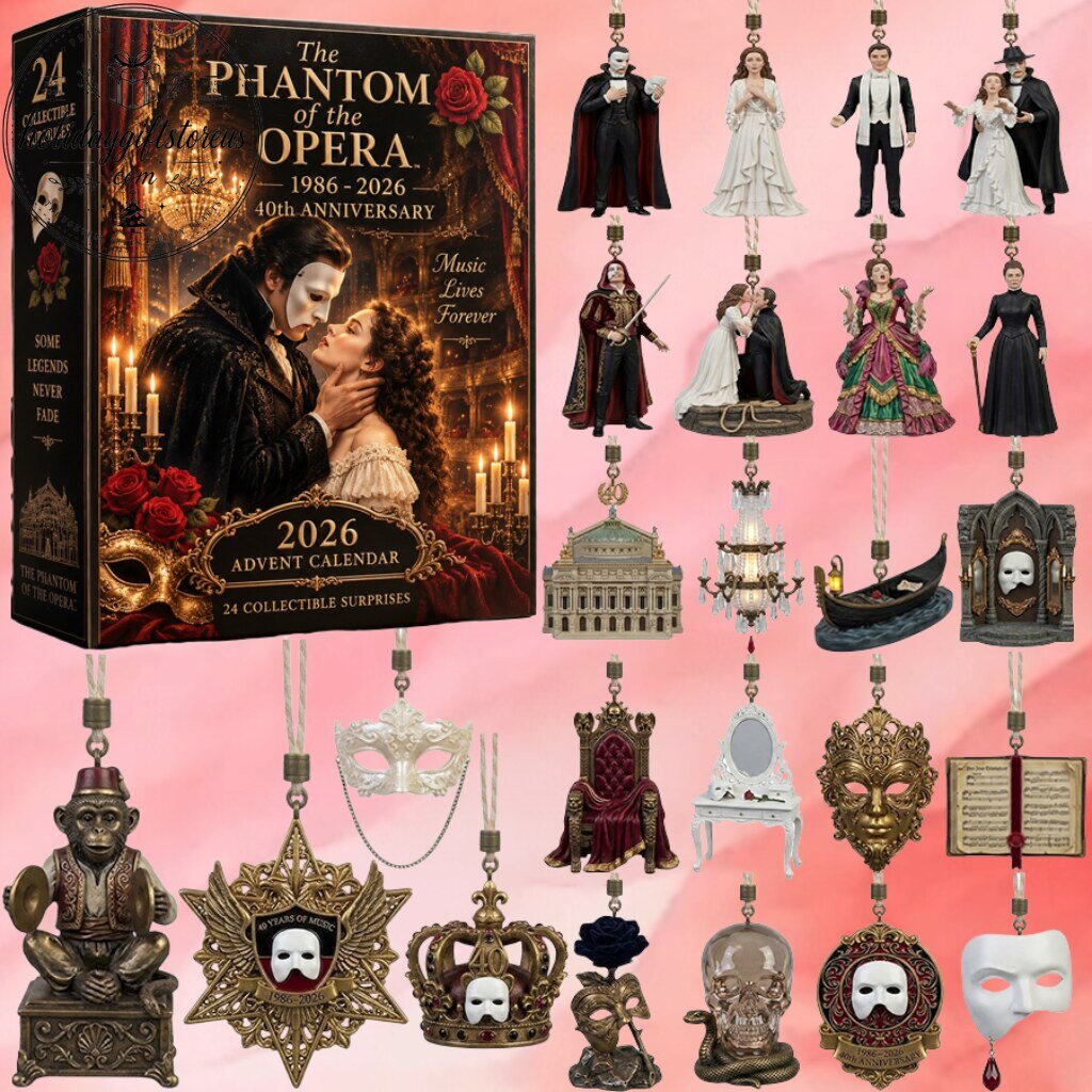 The Phantom of the Opera 1986-2026 40th Anniversary Advent Calendar - 24-Piece Musical Theater Ornament Set