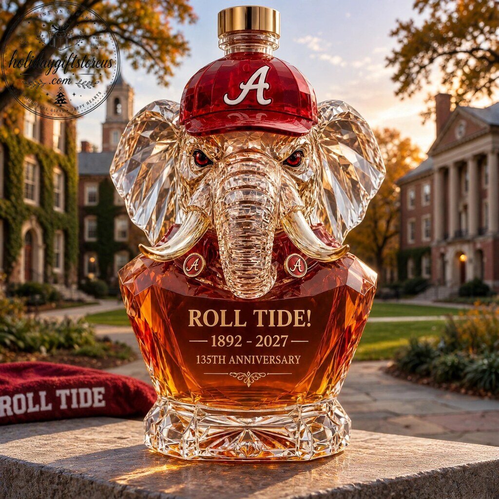 Alabama Crimson Tide 135th Anniversary Decanter - Elephant Roll Tide Whiskey Bottle