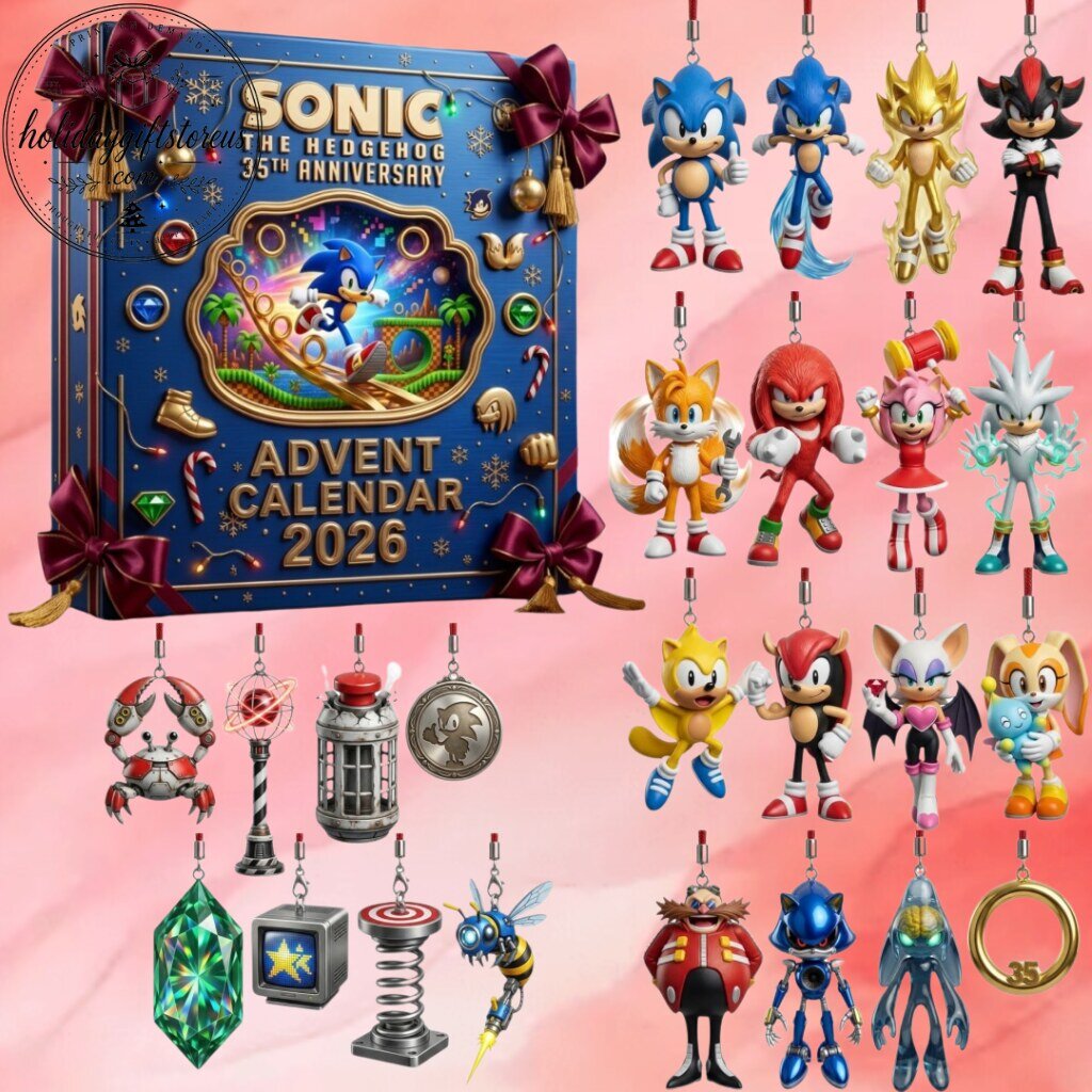 Sonic The Hedgehog 35th Anniversary Advent Calendar 2026 - 24-Piece Character Ornaments Countdown Box