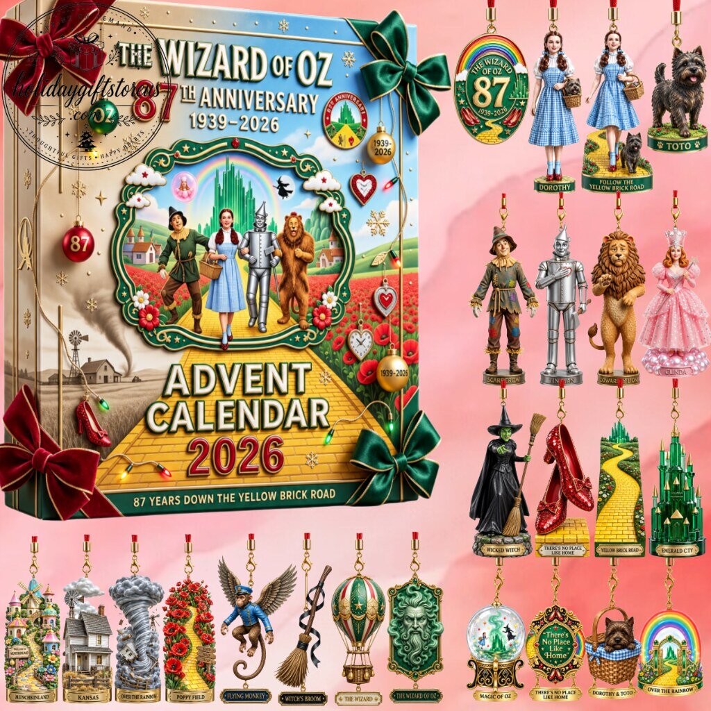 The Wizard Of Oz 87th Anniversary Advent Calendar 2026 - 24 Days Ornaments Box