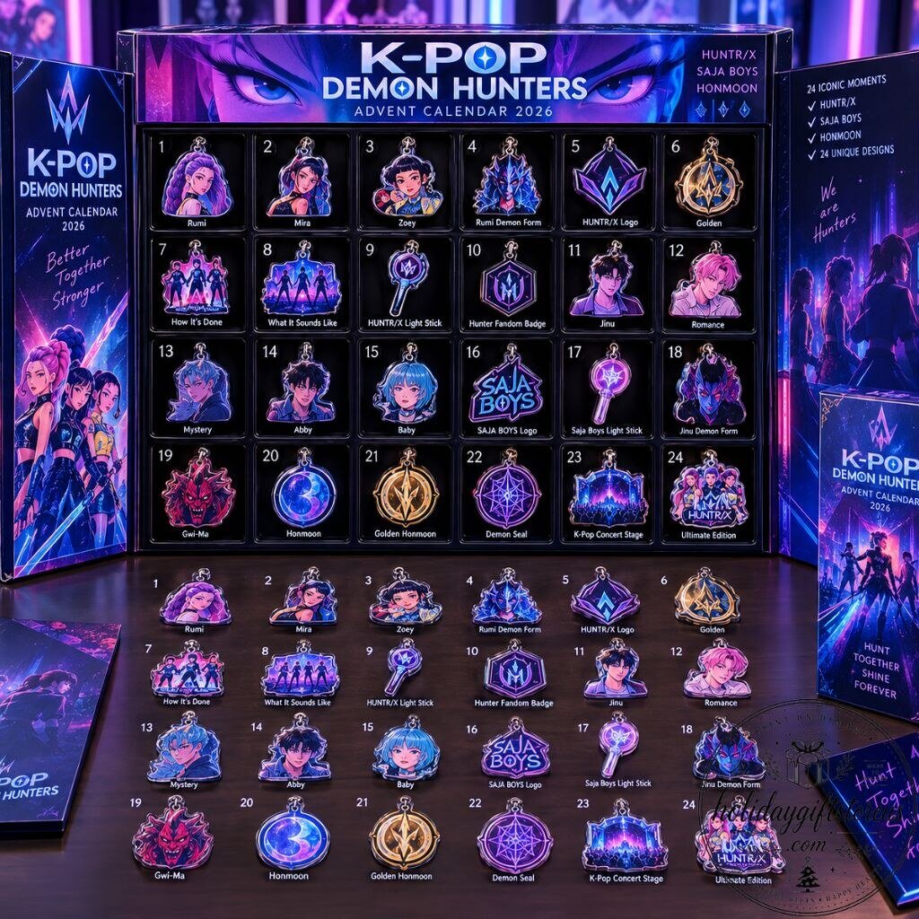 K-Pop Demon Hunters Advent Calendar 2026 - 24 Days Flat Acrylic Ornaments Box