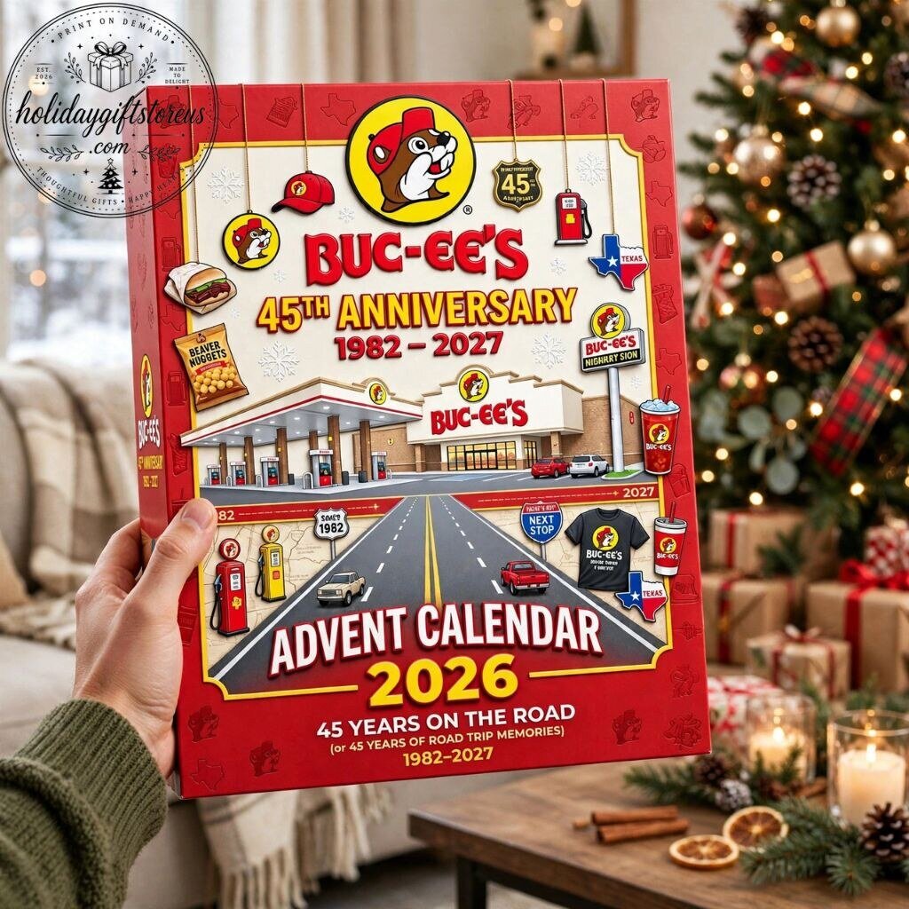 Buc-ee's 45th Anniversary Advent Calendar 2026 - 24 Days Flat Acrylic Ornaments Box 10 Buc-ee