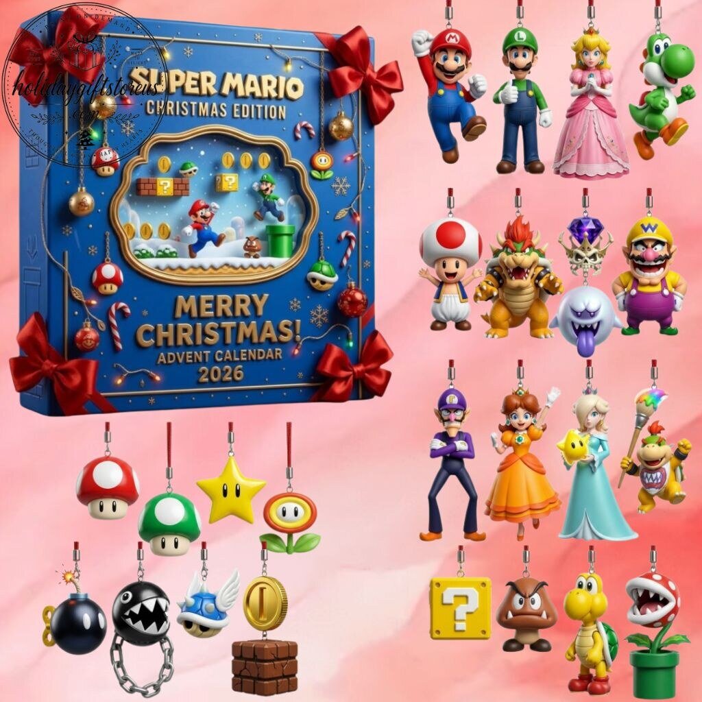 Super Mario Christmas Edition Advent Calendar 2026 - 24 Days Flat