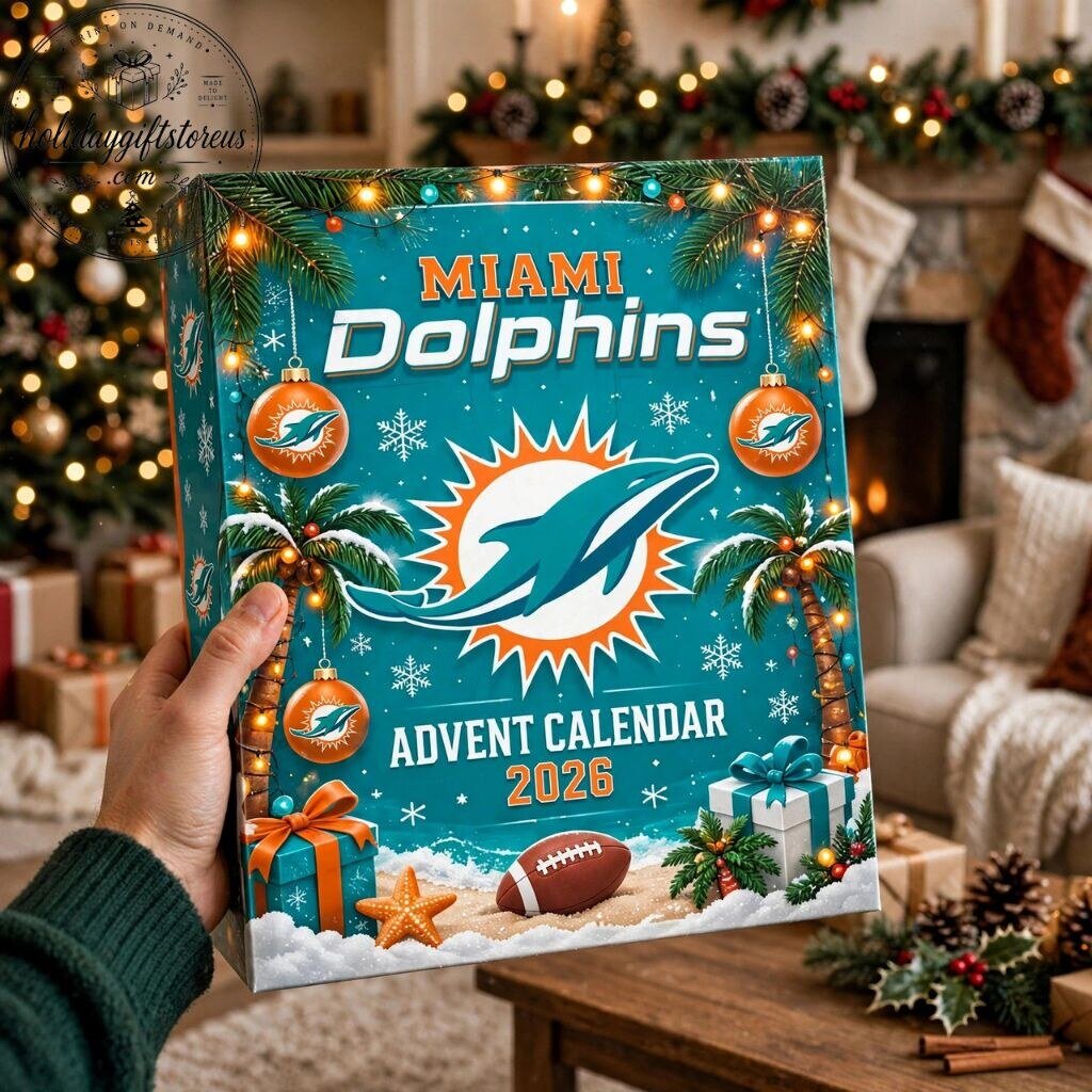 Miami Dolphins Advent Calendar 2026 - 24 Days Flat Acrylic Ornaments Box 8 Miami Dolphins Advent Calendar 2026 - 24 Days Flat Acrylic Ornaments Box