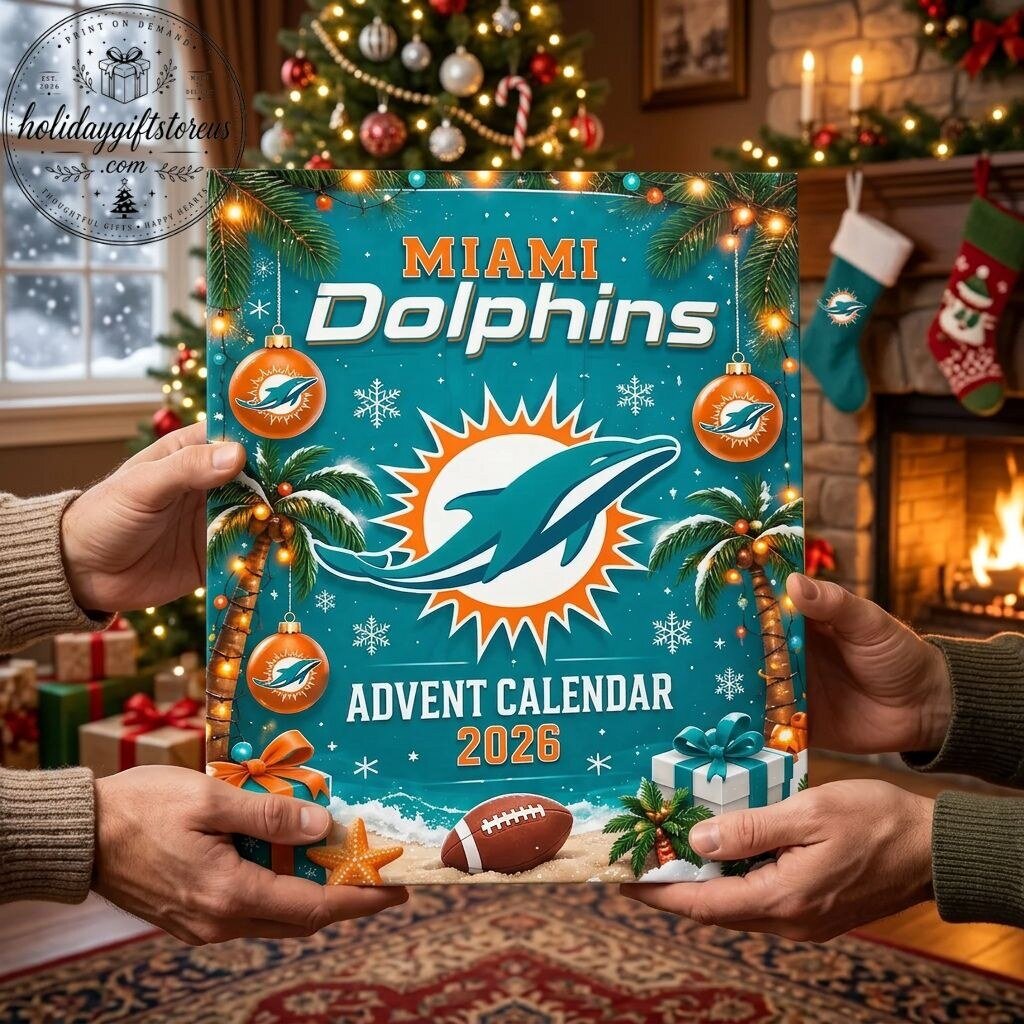 Miami Dolphins Advent Calendar 2026 - 24 Days Flat Acrylic Ornaments Box 9 Miami Dolphins Advent Calendar 2026 - 24 Days Flat Acrylic Ornaments Box