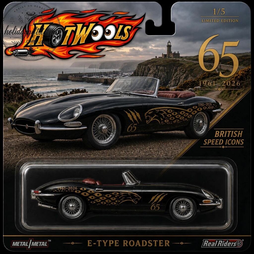 Hot Wheels Jaguar E-Type Roadster 65th Anniversary Edition - 1:64 Scale Diecast Model Car