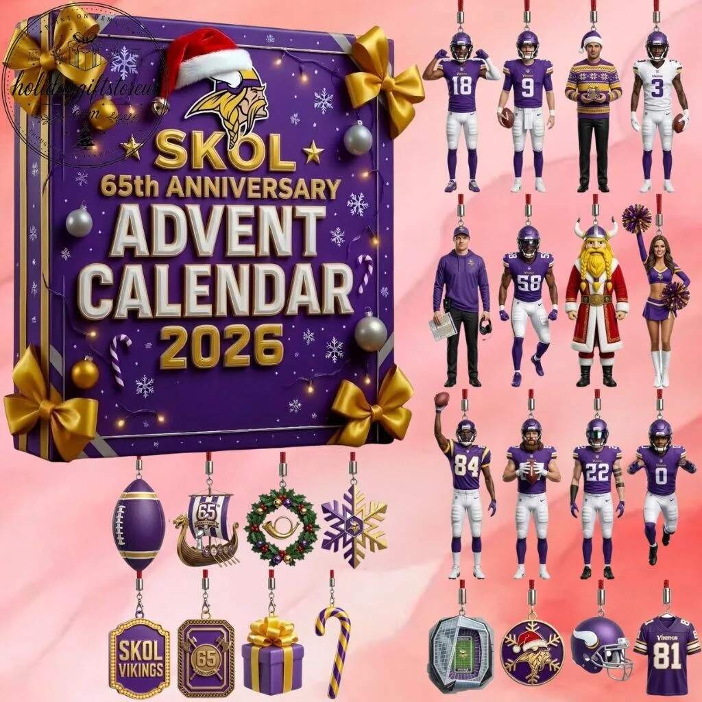 Minnesota Football 65th Anniversary Advent Calendar 2026 - 24 2D Flat Acrylic Ornaments Set