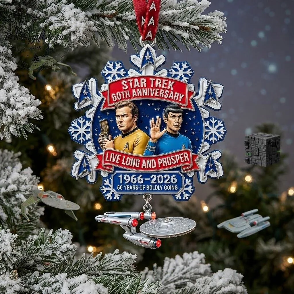 Star Trek 60th Anniversary Kirk & Spock Christmas Snowflake Acrylic Ornament 11 Star Trek 60th Anniversary Kirk & Spock Christmas Snowflake Acrylic Ornament