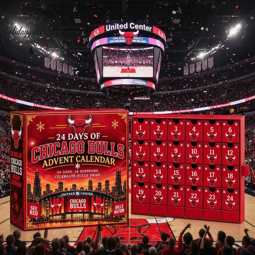 Chicago Bulls Christmas Advent Calendar - 24 Days 2D Flat Acrylic Ornaments Countdown Box 10 Chicago Bulls Christmas Advent Calendar - 24 Days 2D Flat Acrylic Ornaments Countdown Box