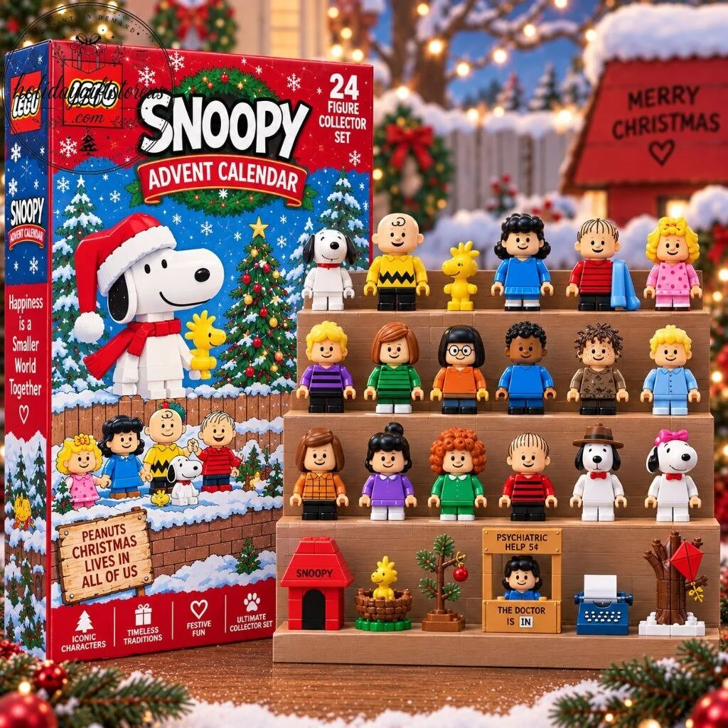 Snoopy Peanuts Christmas Mini Lego Advent Calendar - 24 Brick Set Collector Box 4 Snoopy Peanuts Christmas Mini Lego Advent Calendar - 24 Brick Set Collector Box