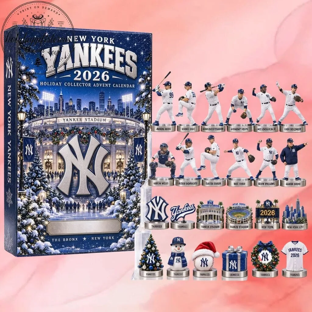 New York Yankees 2026 Advent Calendar - Baseball Players 24 Acrylic Ornament Holiday Collector Set