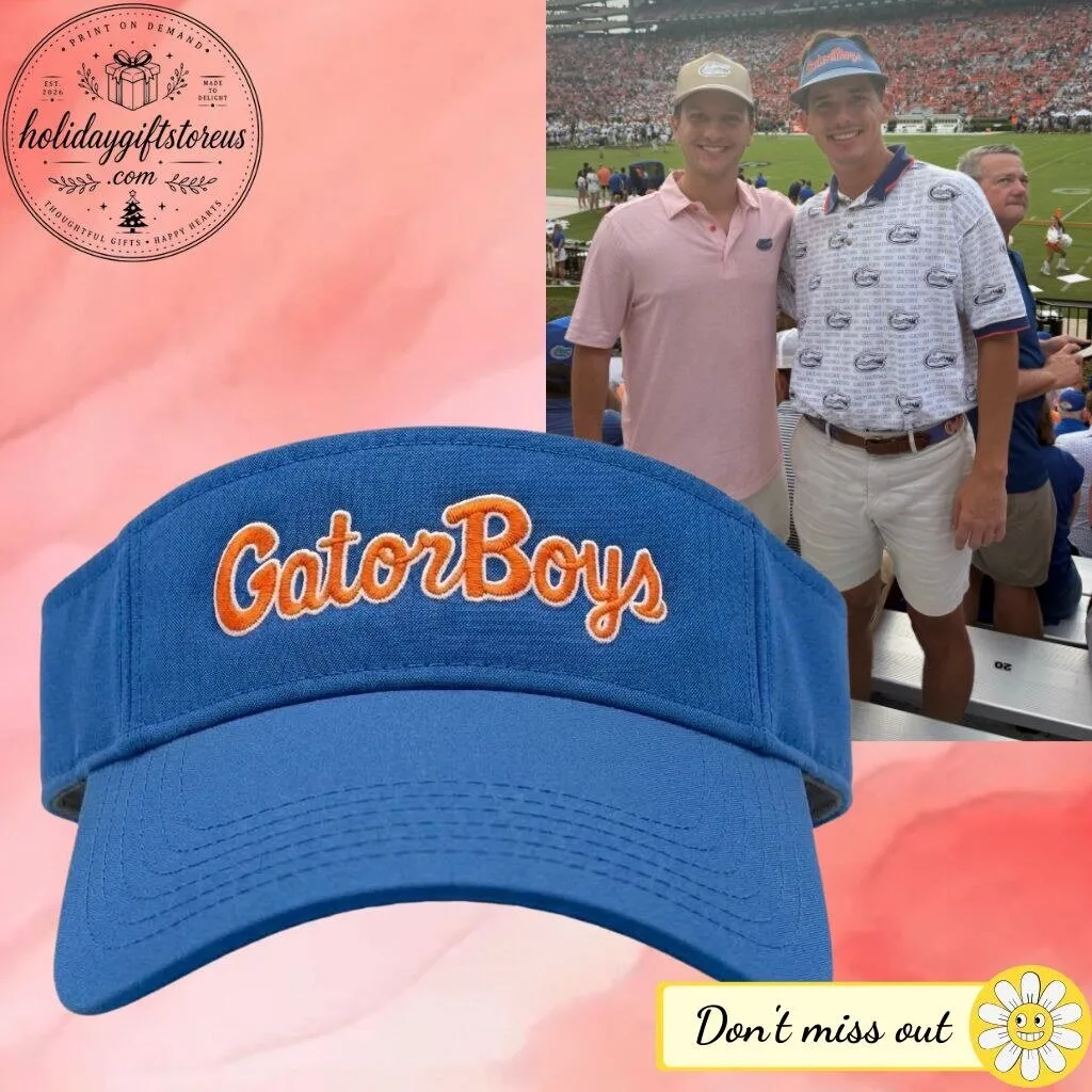 Gator Boys Embroidered Blue Sun Visor Hat – Florida Game Day Tailgate Cap