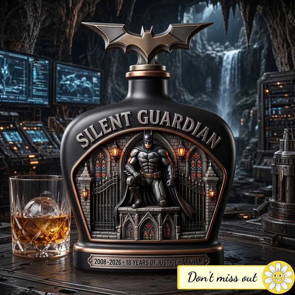 Batman Silent Guardian 18 Years of Justice 2008–2026 Whiskey Decanter Bottle