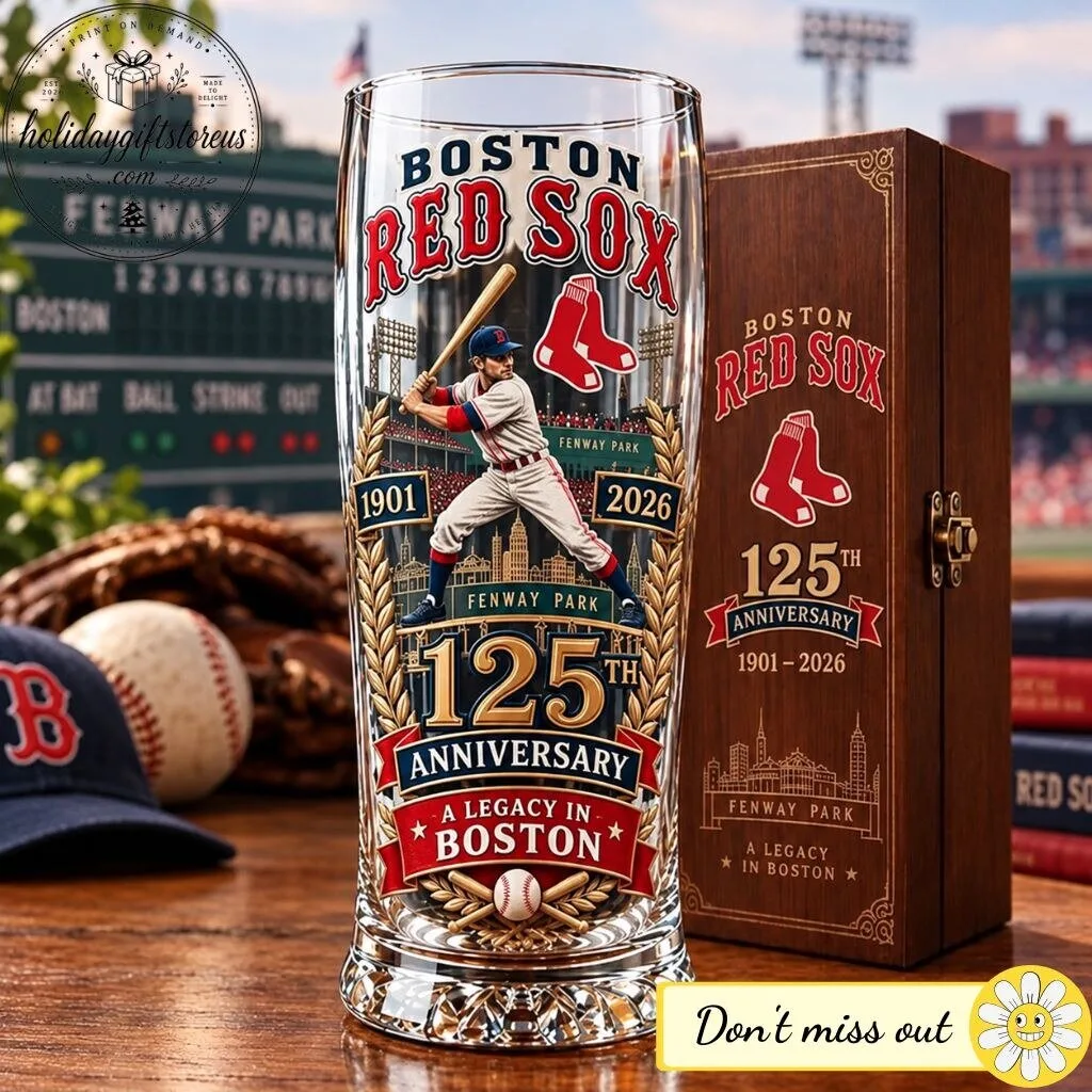 Boston Red Sox 125th Anniversary Glass (No Box) – Fenway Park MLB Commemorative Beer Glass