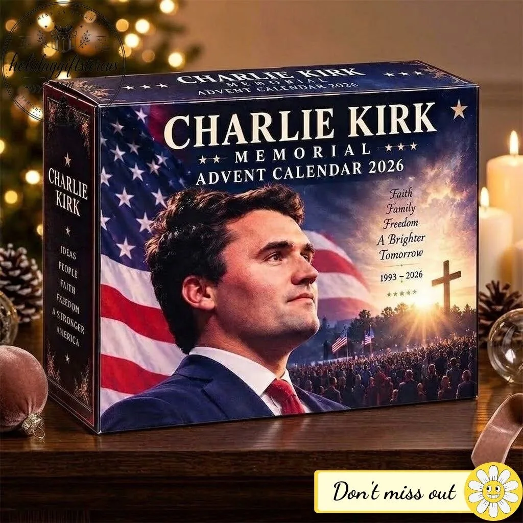 Charlie Kirk Memorial Advent Calendar 2026 – Patriotic American Christmas Countdown Box