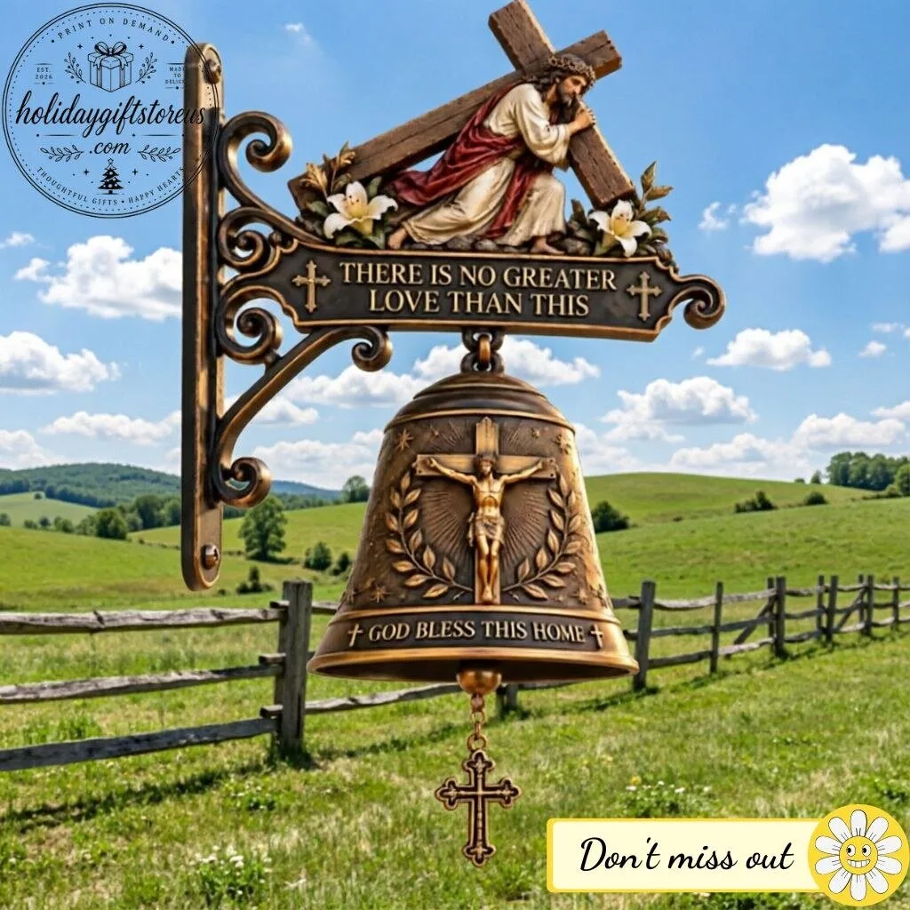 Jesus Cross Christian Hanging Bell 8 Jesus Cross Christian Hanging Bell