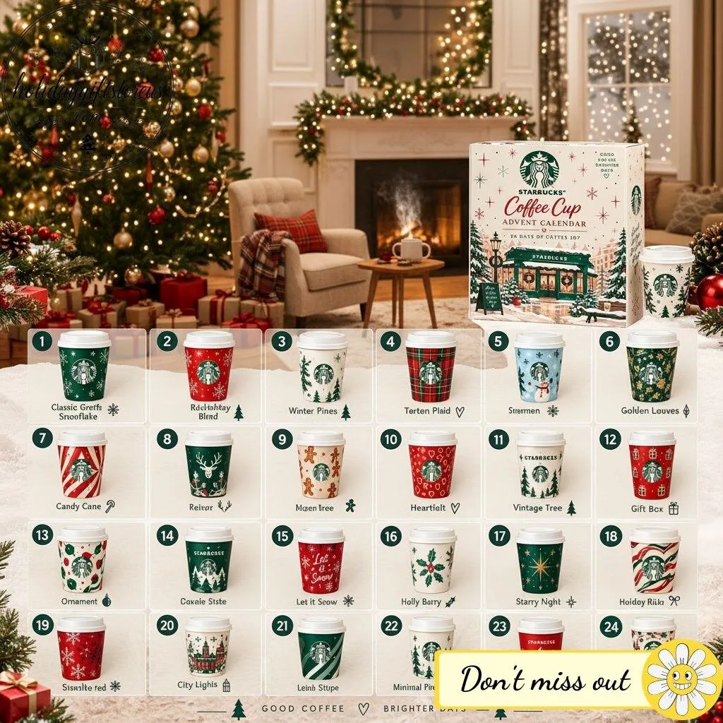 Starbucks Coffee Cup 2026 Advent Calendar – 24 Iconic Mini Cups Holiday Collectible