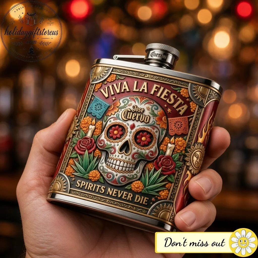 Jose Cuervo Dia de los Muertos Collector Edition Hip Flask – Sugar Skull Tequila Flask (No Box) 9 Jose Cuervo Dia de los Muertos Collector Edition Hip Flask – Sugar Skull Tequila Flask (No Box)