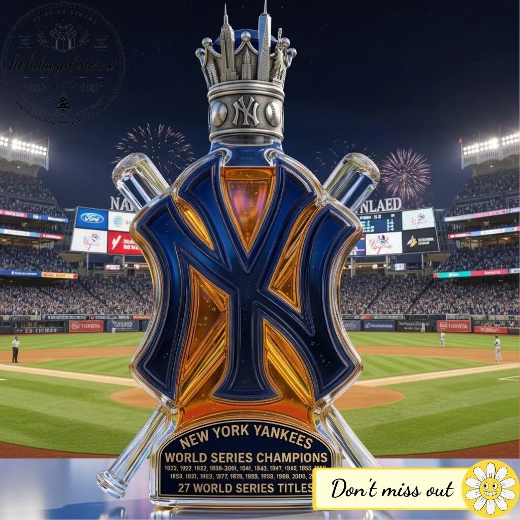 New York Yankees 27 World Series Titles Crystal Whiskey Decanter – MLB NY Logo Liquor Bottle 9 New York Yankees 27 World Series Titles Crystal Whiskey Decanter – MLB NY Logo Liquor Bottle