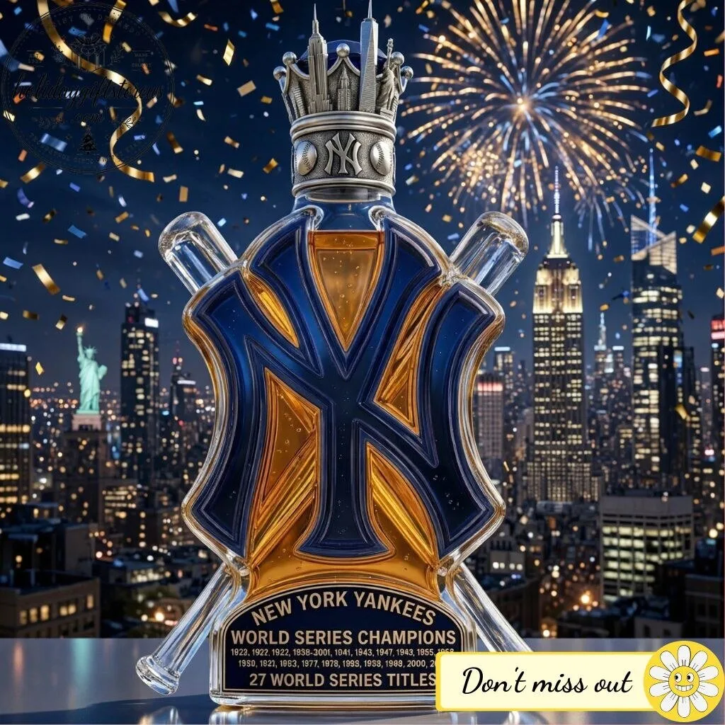 New York Yankees 27 World Series Titles Crystal Whiskey Decanter – MLB NY Logo Liquor Bottle 10 New York Yankees 27 World Series Titles Crystal Whiskey Decanter – MLB NY Logo Liquor Bottle