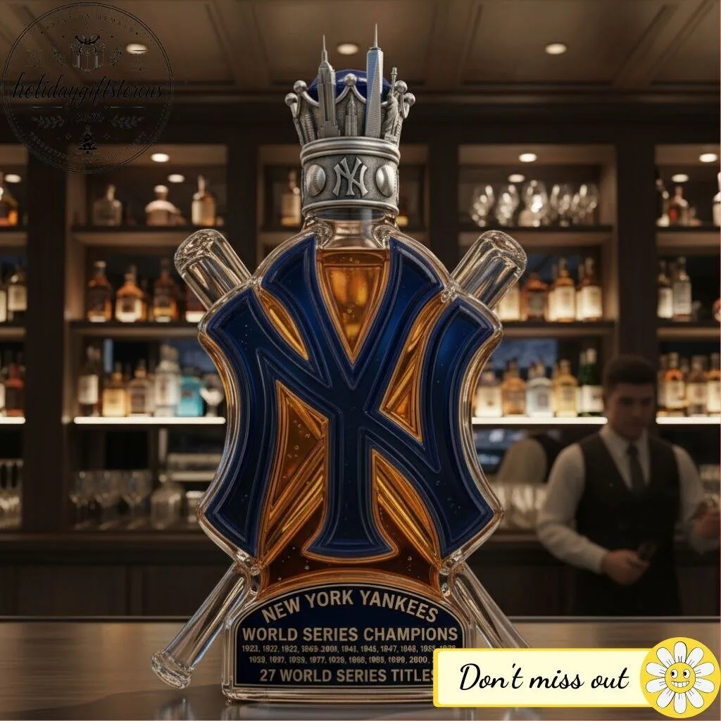 New York Yankees 27 World Series Titles Crystal Whiskey Decanter – MLB NY Logo Liquor Bottle 11 New York Yankees 27 World Series Titles Crystal Whiskey Decanter – MLB NY Logo Liquor Bottle