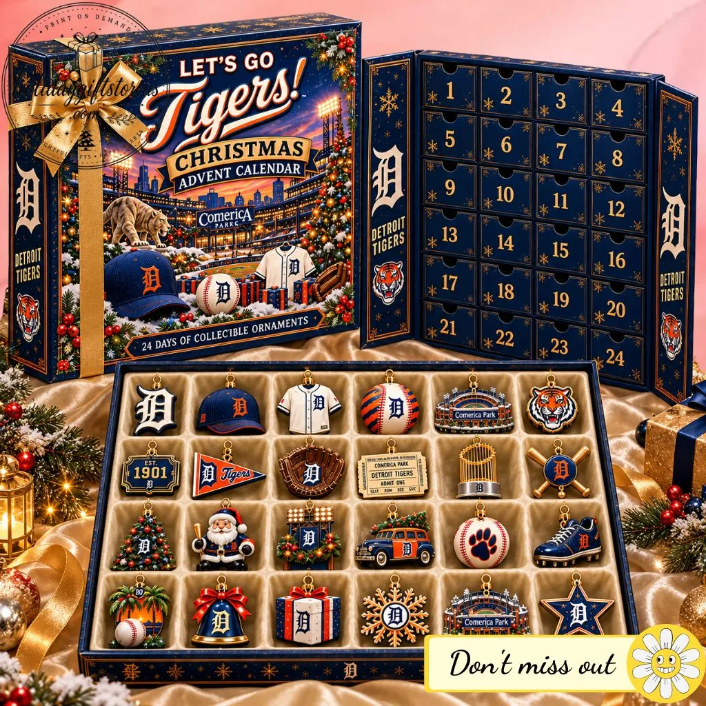 Detroit Tigers Christmas Advent Calendar 2026 – 24 Days Collectible Ornaments Box