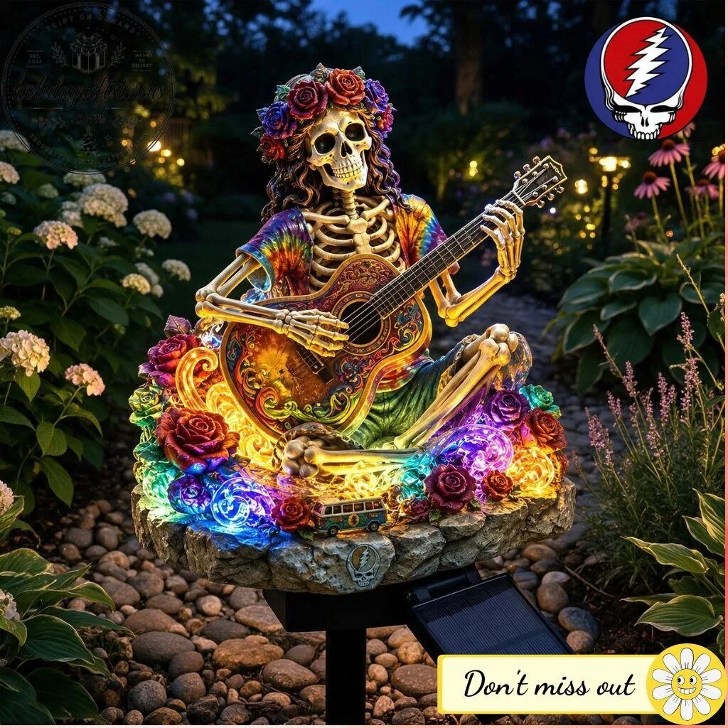 Grateful Dead Skeleton Solar Garden Stake 2026 – Illuminated Outdoor Yard Decor