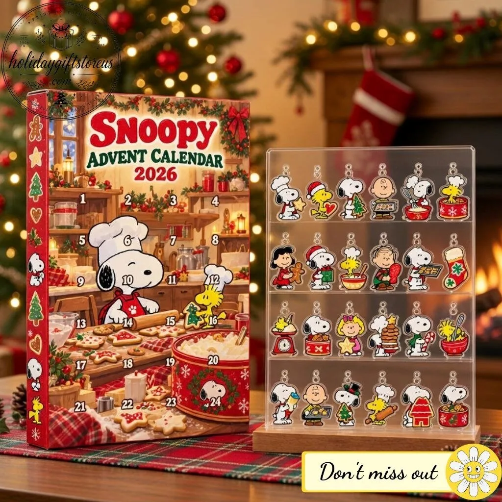 Snoopy Christmas Baking Advent Calendar 2026 – 24 Acrylic Charm Collection