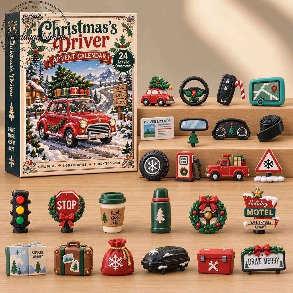 Christmas's Driver Advent Calendar 2026 – 24 Days Holiday Road Trip Keepsake Box