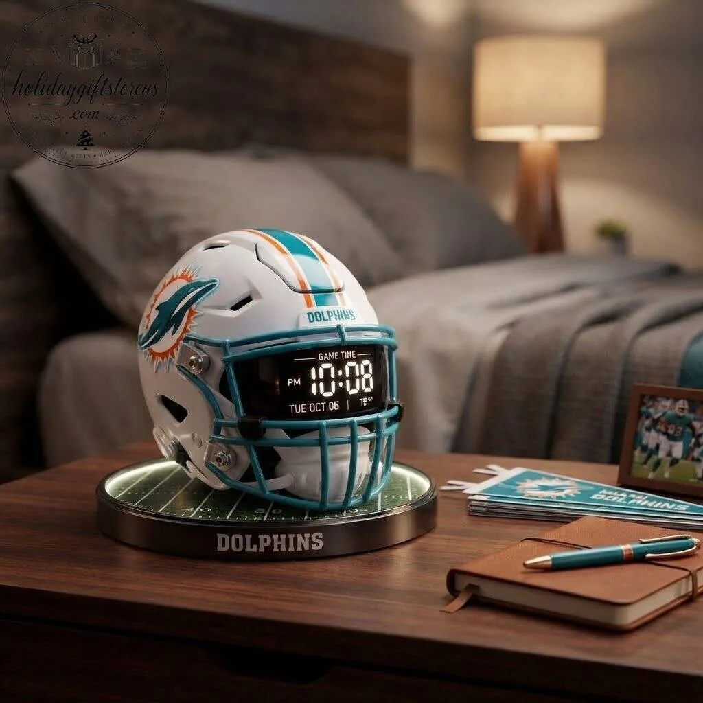 Miami Dolphins Helmet Clock 2026 – Desk Decor 8 Miami Dolphins Helmet Clock 2026 – Desk Decor