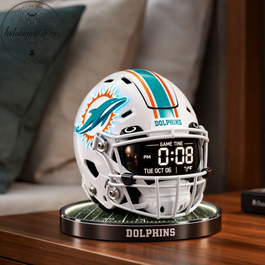 Miami Dolphins Helmet Clock 2026 – Desk Decor 9 Miami Dolphins Helmet Clock 2026 – Desk Decor