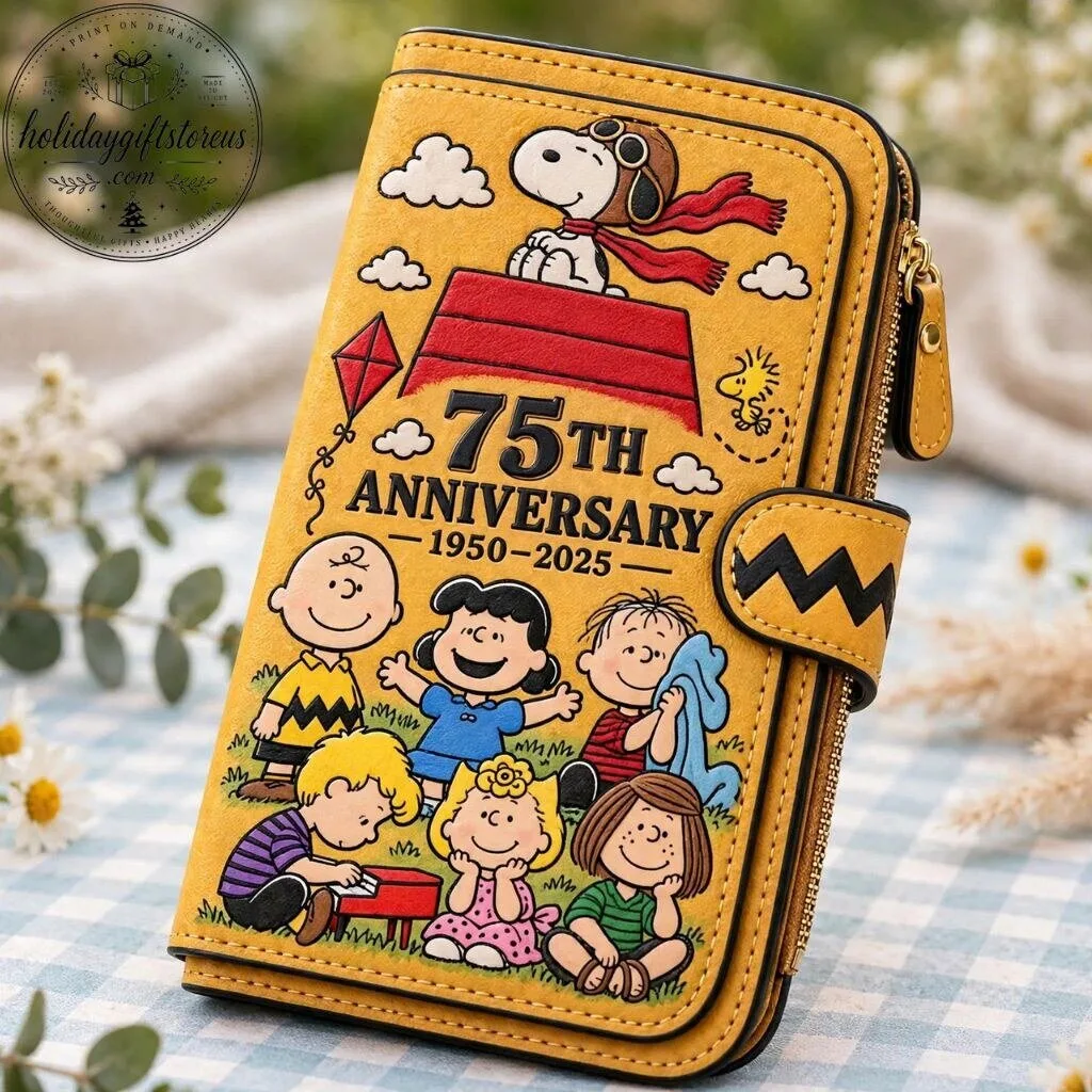 Peanuts 75th Anniversary Leather Wallet