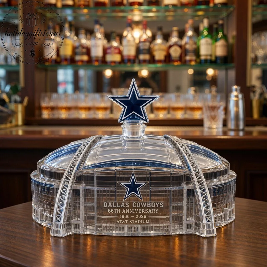 Dallas Cowboys 66th Anniversary 1960-2026 AT&T Stadium Glass Whiskey Decanter