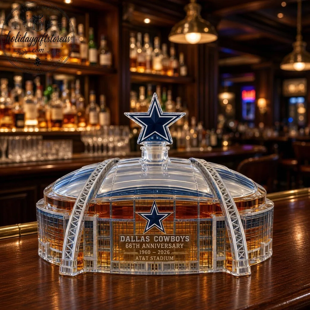 Dallas Cowboys 66th Anniversary 1960-2026 AT&T Stadium Glass Whiskey Decanter 10 Dallas Cowboys 66th Anniversary 1960-2026 AT&T Stadium Glass Whiskey Decanter