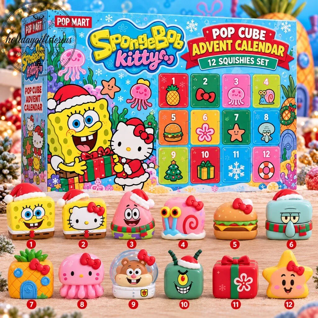 SpongeBob Kitty Advent Calendar 2026 – Pop Cube 12 Squishies Set